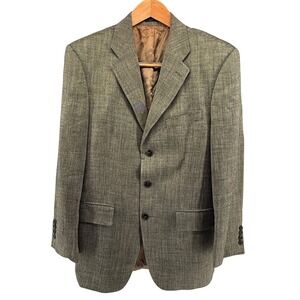 Lauren Ralph Lauren Blazer Sport Coat‎ Herringbone Brown Jacket vintage 44R